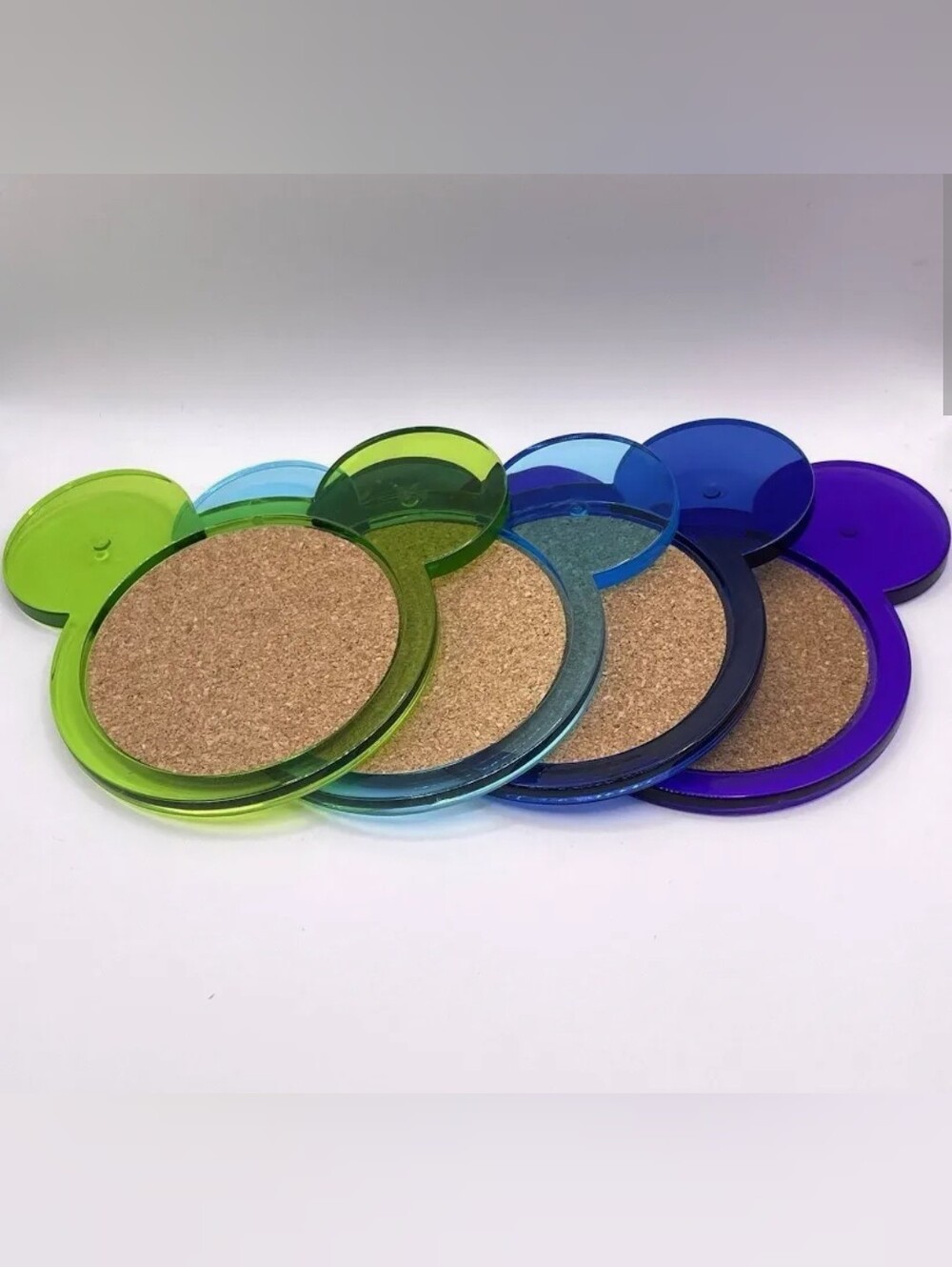 Set Of Vintage Mickey Mouse Ear Coaster Plastic Multicolor